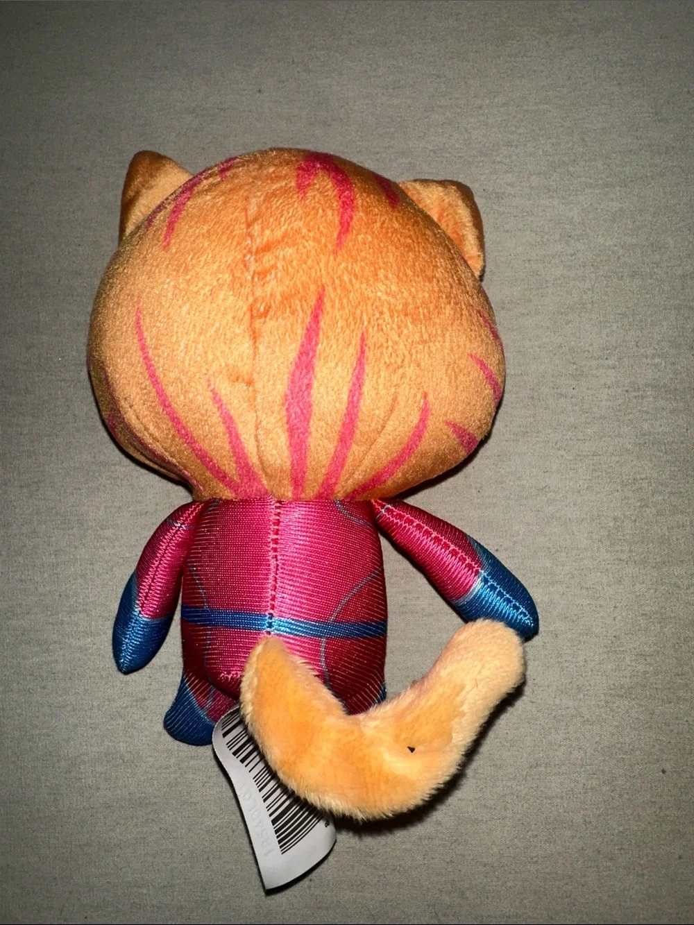 Vintage Collectible Plush Cat Toy in Orange, Pink and Blue — Superhero Kitty
